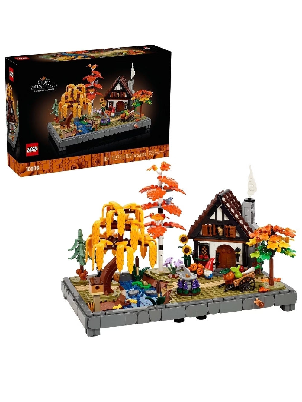 LEGO Autumn Cottage Garden with Fall Trees